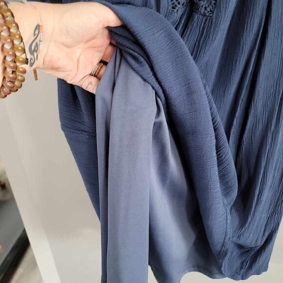 Lily Morgan Navy Blue crepe cold shoulder summer dress - Picture 8 of 11